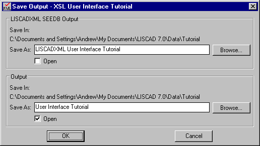 Save Output Dialog