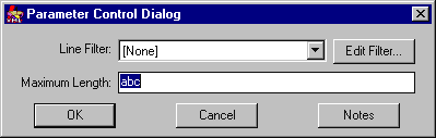 Parameter Control Dialog With Invalid Input