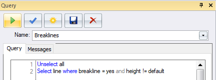 Breaklines query