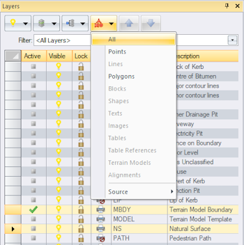 Select from layers